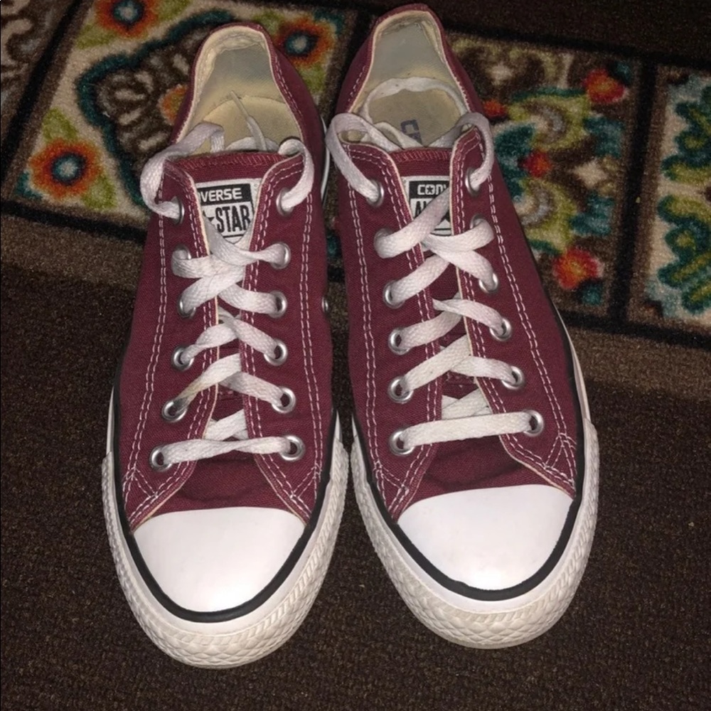 Burgundy converse sneakers
